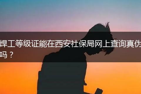 焊工等级证能在西安社保局网上查询真伪吗？