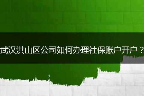 武汉洪山区公司如何办理社保账户开户？