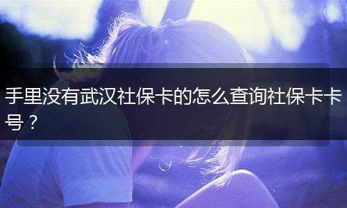 手里没有武汉社保卡的怎么查询社保卡卡号？