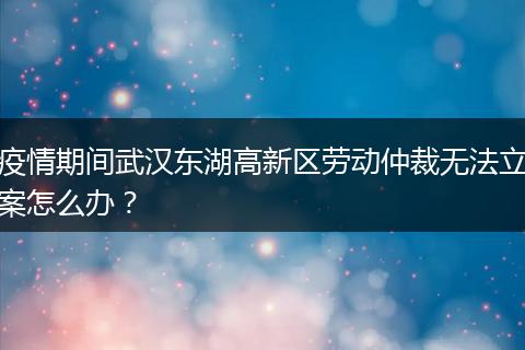 疫情期间武汉东湖高新区劳动仲裁无法立案怎么办？