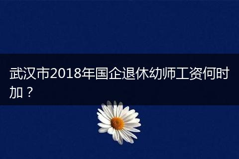 武汉市2018年国企退休幼师工资何时加?