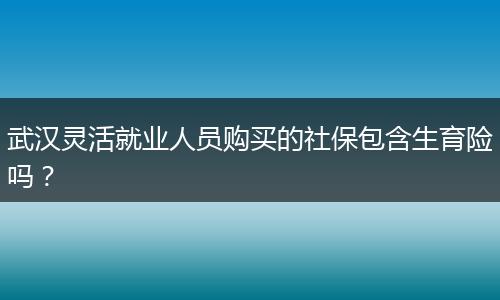 武汉灵活就业人员购买的社保包含生育险吗？