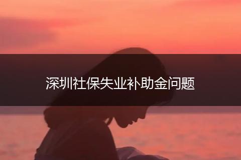 深圳社保失业补助金问题