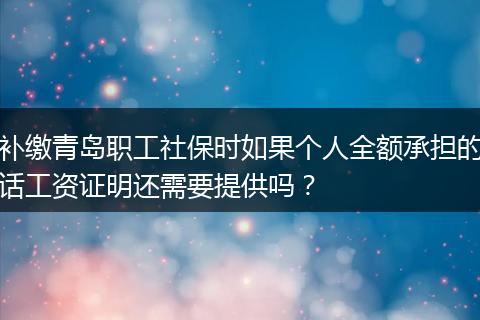 补缴青岛职工社保时如果个人全额承担的话工资证明还需要提供吗？