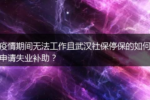 疫情期间无法工作且武汉社保停保的如何申请失业补助？