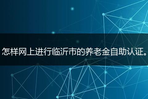 怎样网上进行临沂市的养老金自助认证。