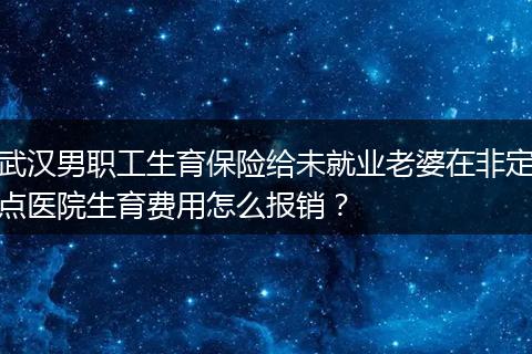 武汉男职工生育保险给未就业老婆在非定点医院生育费用怎么报销？