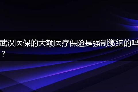 武汉医保的大额医疗保险是强制缴纳的吗？