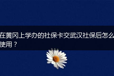 在黄冈上学办的社保卡交武汉社保后怎么使用？