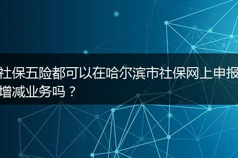 社保五险都可以在哈尔滨市社保网上申报增减业务吗？