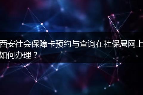 西安社会保障卡预约与查询在社保局网上如何办理？