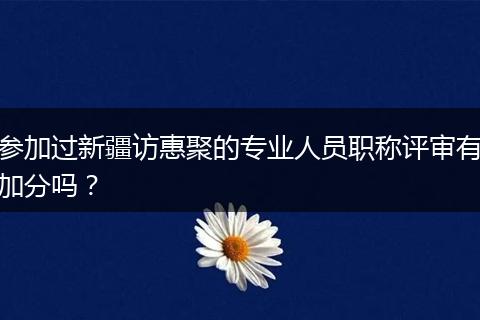 参加过新疆访惠聚的专业人员职称评审有加分吗？