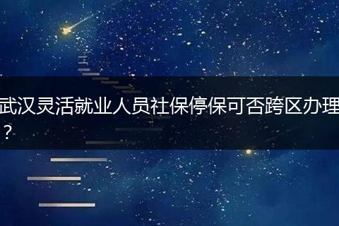武汉灵活就业人员社保停保可否跨区办理？