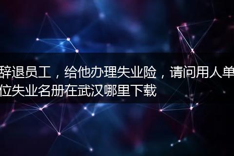 辞退员工，给他办理失业险，请问用人单位失业名册在武汉哪里下载