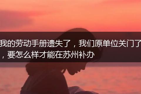 我的劳动手册遗失了，我们原单位关门了，要怎么样才能在苏州补办