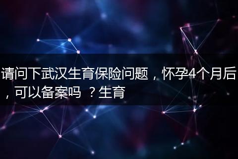 请问下武汉生育保险问题，怀孕4个月后，可以备案吗 ？生育