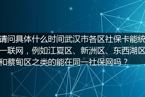 请问具体什么时间武汉市各区社保卡能统一联网，例如江夏区、新洲区、东西湖区和蔡甸区之类的能在同一社保网吗？