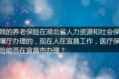 我的养老保险在湖北省人力资源和社会保障厅办理的，现在人在宜昌工作，医疗保险能否在宜昌市办理？