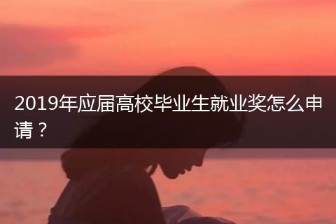 2019年应届高校毕业生就业奖怎么申请?