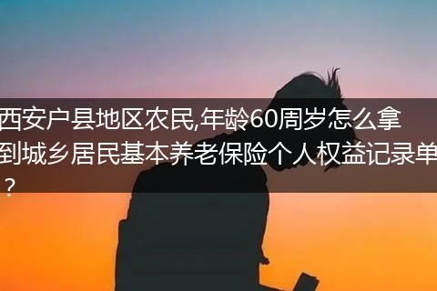 西安户县地区农民,年龄60周岁怎么拿到城乡居民基本养老保险个人权益记录单？