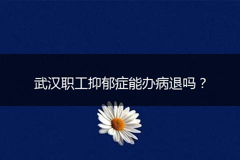 武汉职工抑郁症能办病退吗？