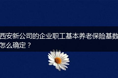 西安新公司的企业职工基本养老保险基数怎么确定？