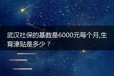 武汉社保的基数是6000元每个月,生育津贴是多少？