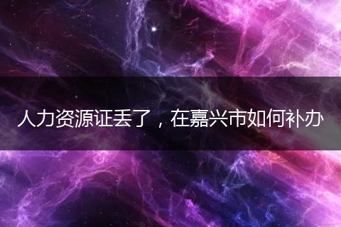人力资源证丢了，在嘉兴市如何补办