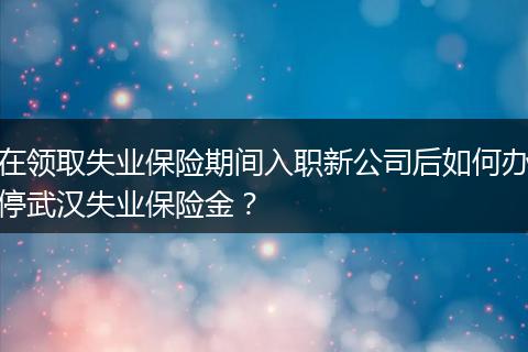 在领取失业保险期间入职新公司后如何办停武汉失业保险金?