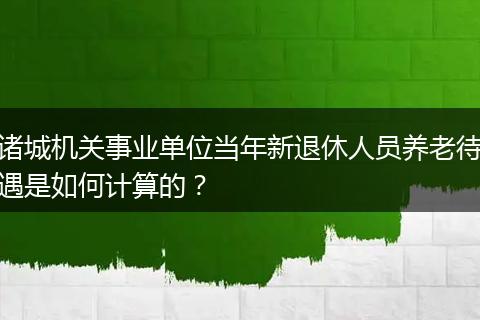 诸城机关事业单位当年新退休人员养老待遇是如何计算的？