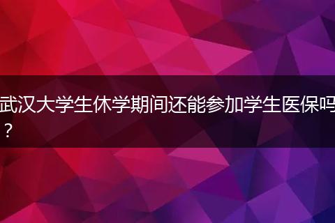 武汉大学生休学期间还能参加学生医保吗？