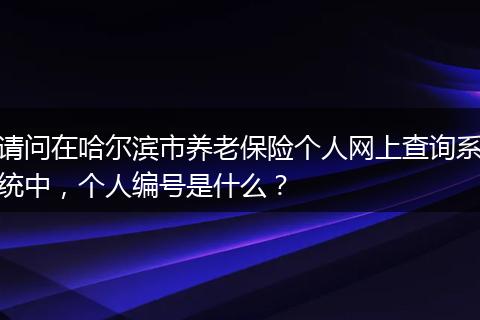 请问在哈尔滨市养老保险个人网上查询系统中，个人编号是什么？