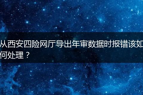 从西安四险网厅导出年审数据时报错该如何处理？