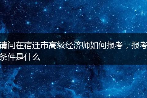 请问在宿迁市高级经济师如何报考，报考条件是什么