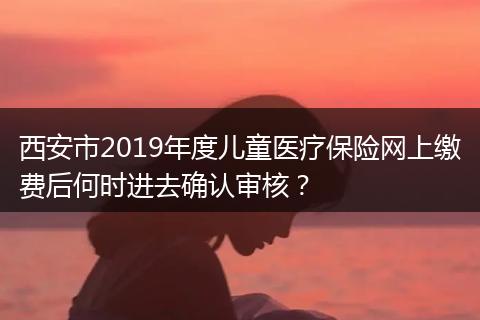 西安市2019年度儿童医疗保险网上缴费后何时进去确认审核？