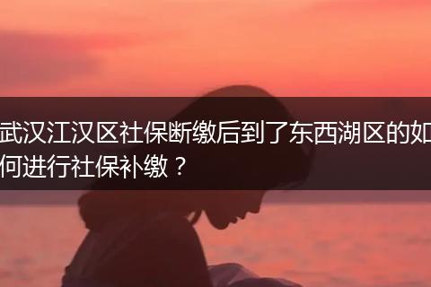 武汉江汉区社保断缴后到了东西湖区的如何进行社保补缴？