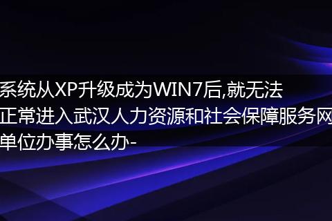 系统从XP升级成为WIN7后,就无法正常进入武汉人力资源和社会保障服务网单位办事怎么办-