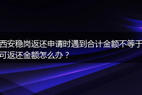 西安稳岗返还申请时遇到合计金额不等于可返还金额怎么办？