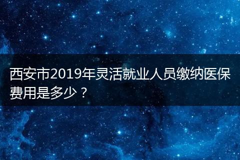 西安市2019年灵活就业人员缴纳医保费用是多少？