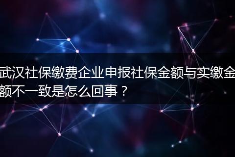 武汉社保缴费企业申报社保金额与实缴金额不一致是怎么回事？