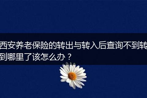 西安养老保险的转出与转入后查询不到转到哪里了该怎么办？