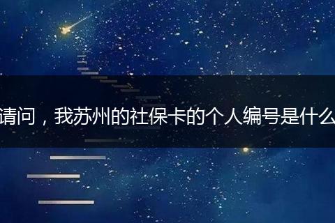 请问，我苏州的社保卡的个人编号是什么