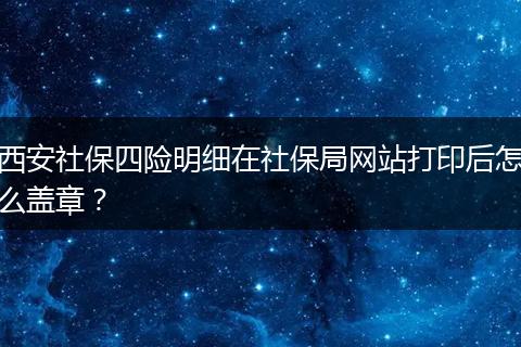西安社保四险明细在社保局网站打印后怎么盖章？