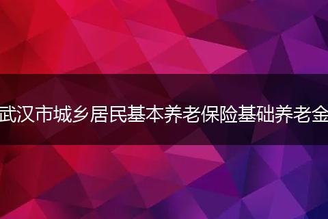 武汉市城乡居民基本养老保险基础养老金
