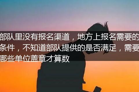 部队里没有报名渠道，地方上报名需要的条件，不知道部队提供的是否满足，需要哪些单位盖章才算数