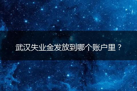武汉失业金发放到哪个账户里？