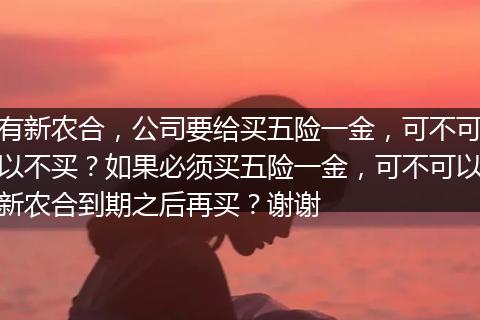 有新农合，公司要给买五险一金，可不可以不买？如果必须买五险一金，可不可以新农合到期之后再买？谢谢