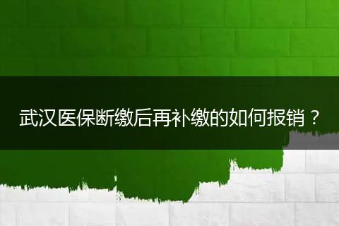 武汉医保断缴后再补缴的如何报销？