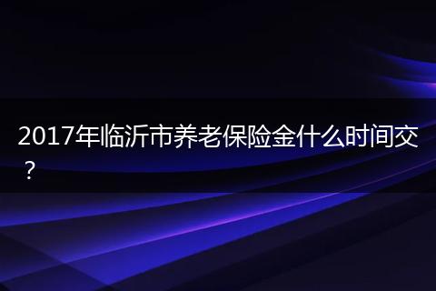 2017年临沂市养老保险金什么时间交？