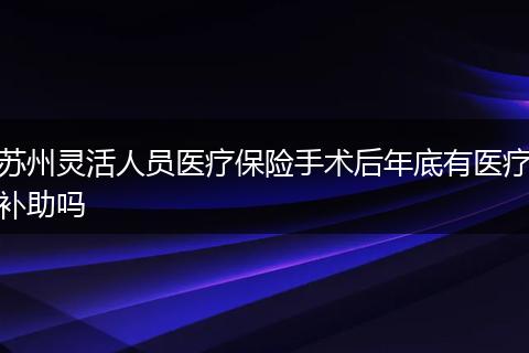 苏州灵活人员医疗保险手术后年底有医疗补助吗